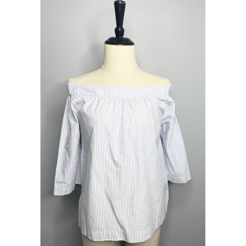 🌸MADEWELL* Off The Shoulder Stripe Blouse - Picture 3 of 7
